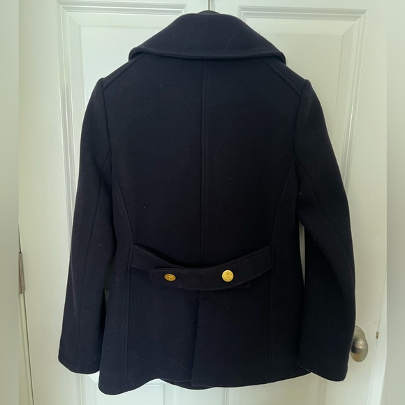 J. Crew Classic Wool Stadium Pea Coat - Double Breasted Navy Blue Size 4 - Picture 2 of 6